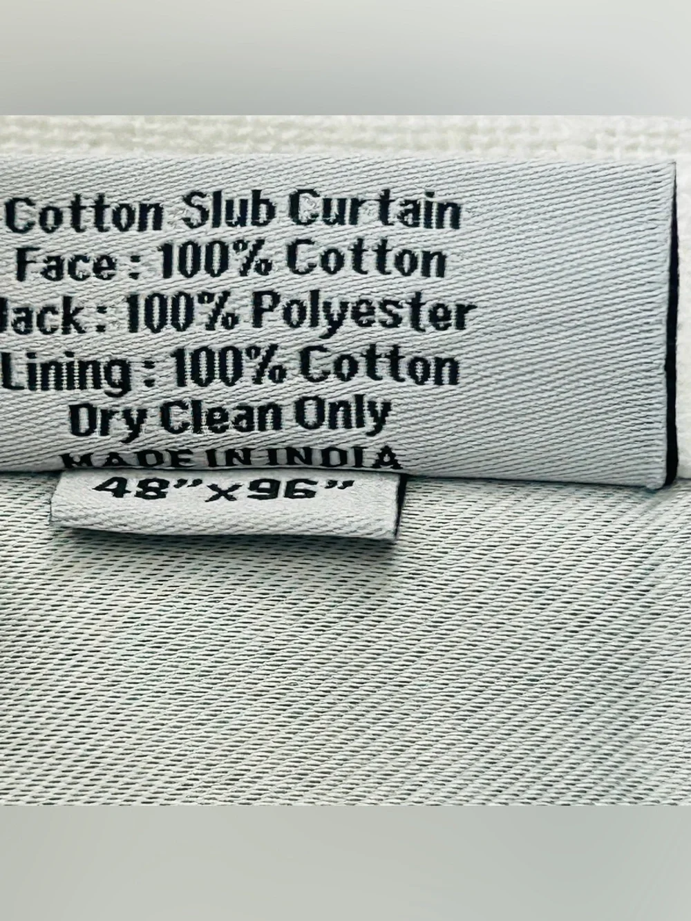 QUINCE Set Of 2 48x96 Cotton Slub Room Darkening Curtains White 0069